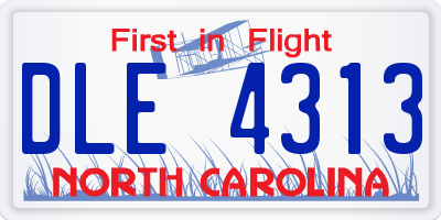 NC license plate DLE4313