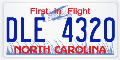 NC license plate DLE4320