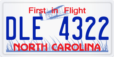 NC license plate DLE4322