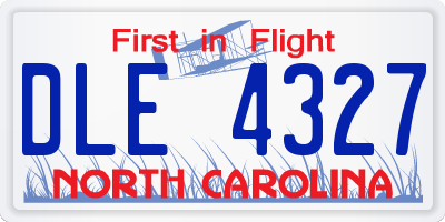 NC license plate DLE4327