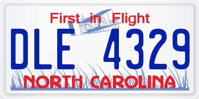 NC license plate DLE4329