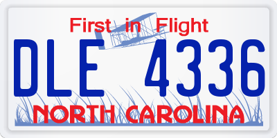 NC license plate DLE4336
