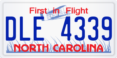 NC license plate DLE4339
