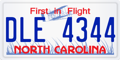 NC license plate DLE4344