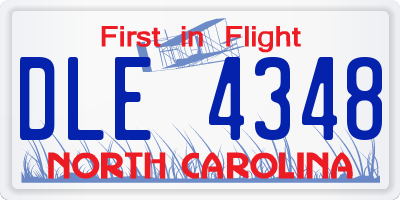 NC license plate DLE4348