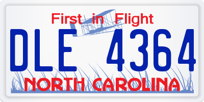 NC license plate DLE4364