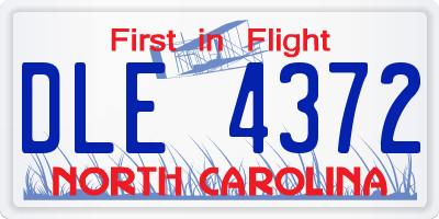 NC license plate DLE4372