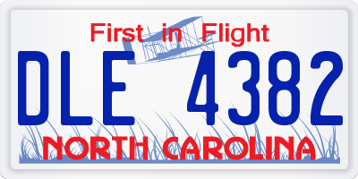 NC license plate DLE4382