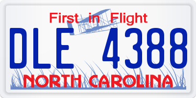 NC license plate DLE4388