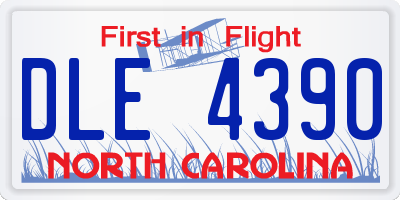 NC license plate DLE4390