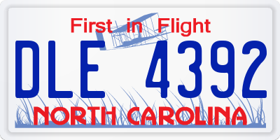 NC license plate DLE4392
