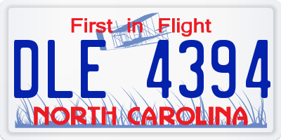 NC license plate DLE4394