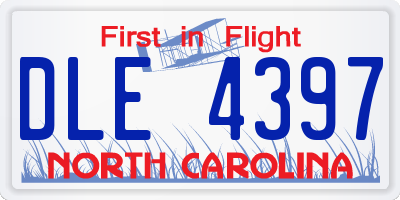 NC license plate DLE4397