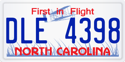 NC license plate DLE4398