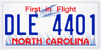 NC license plate DLE4401