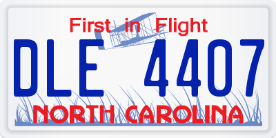 NC license plate DLE4407