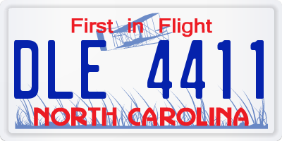 NC license plate DLE4411