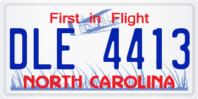 NC license plate DLE4413