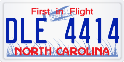 NC license plate DLE4414