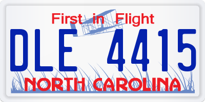 NC license plate DLE4415