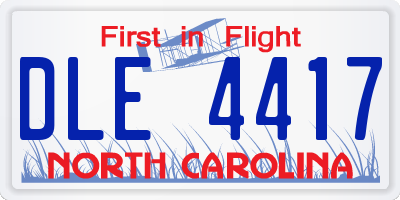 NC license plate DLE4417