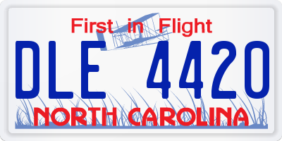 NC license plate DLE4420