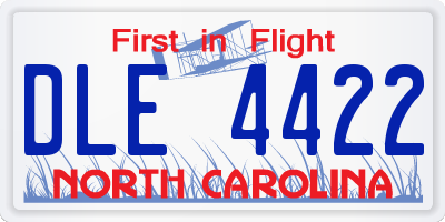 NC license plate DLE4422