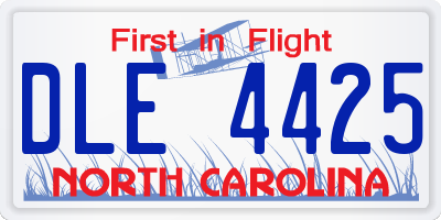 NC license plate DLE4425