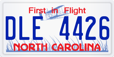 NC license plate DLE4426