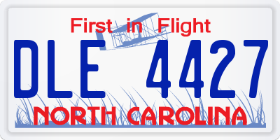 NC license plate DLE4427
