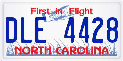 NC license plate DLE4428