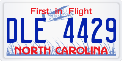 NC license plate DLE4429