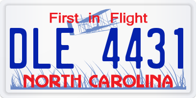 NC license plate DLE4431