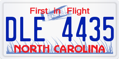 NC license plate DLE4435