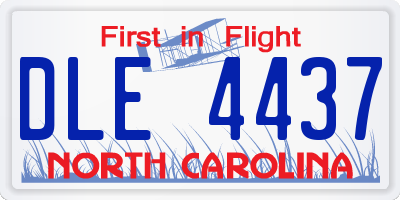 NC license plate DLE4437