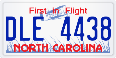 NC license plate DLE4438