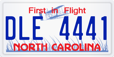 NC license plate DLE4441