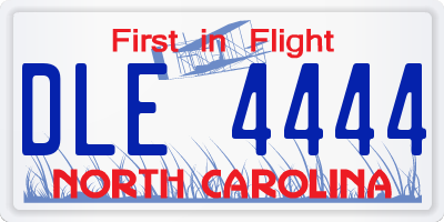 NC license plate DLE4444