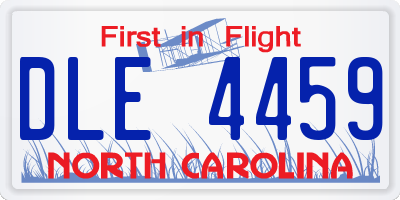 NC license plate DLE4459