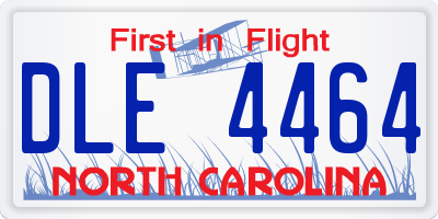 NC license plate DLE4464