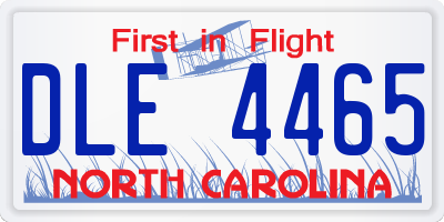 NC license plate DLE4465