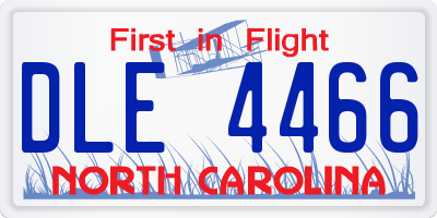 NC license plate DLE4466