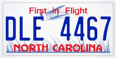 NC license plate DLE4467