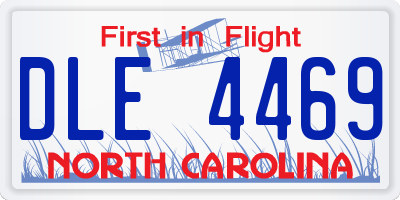 NC license plate DLE4469
