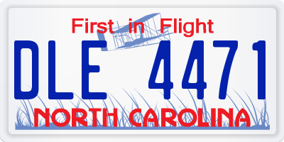 NC license plate DLE4471