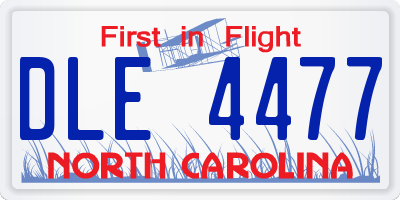 NC license plate DLE4477
