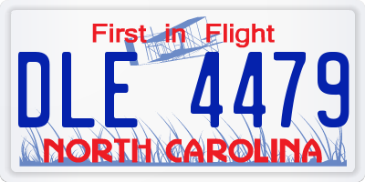NC license plate DLE4479