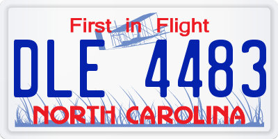 NC license plate DLE4483