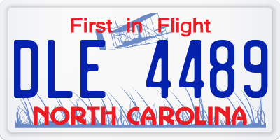 NC license plate DLE4489