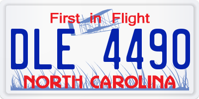 NC license plate DLE4490